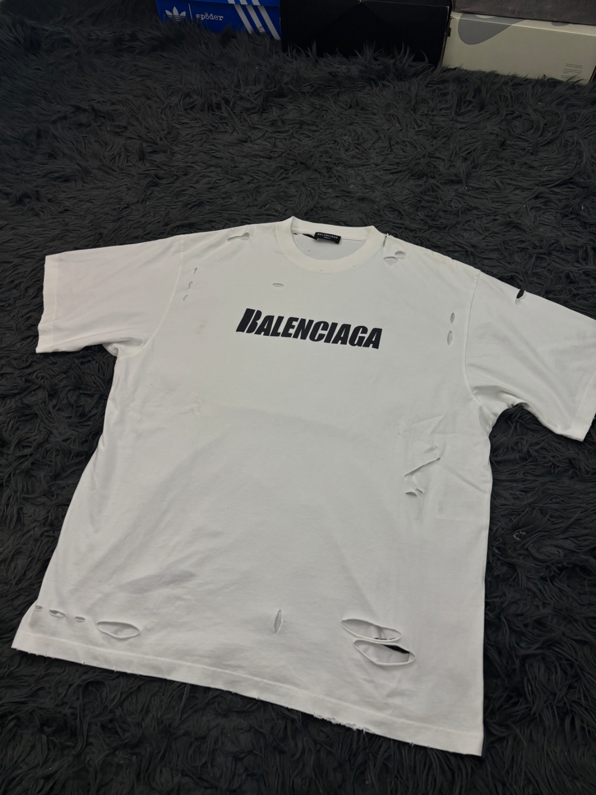 Balenciaga Destroyed Tee White